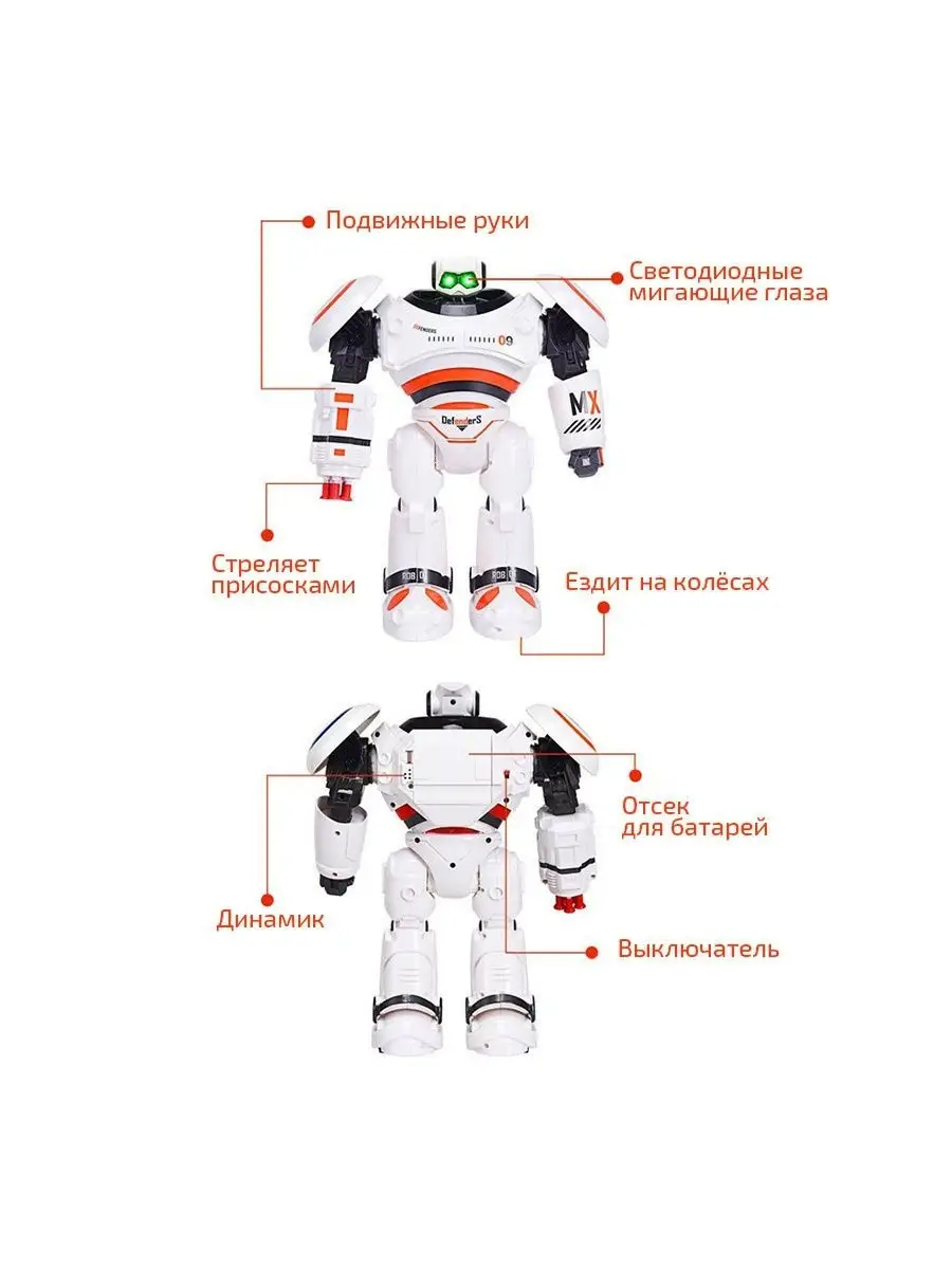 Радиоуправляемый робот Defenders оранжевый / танцует / поёт / рассказывает  сказки / русский язык Guangdong 13415196 купить в интернет-магазине  Wildberries