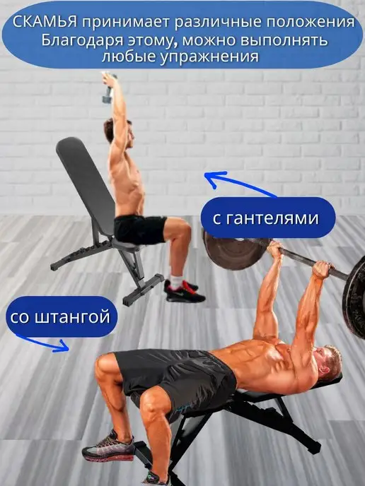 Sportlim Скамья для жима Профи, черный, фото 2