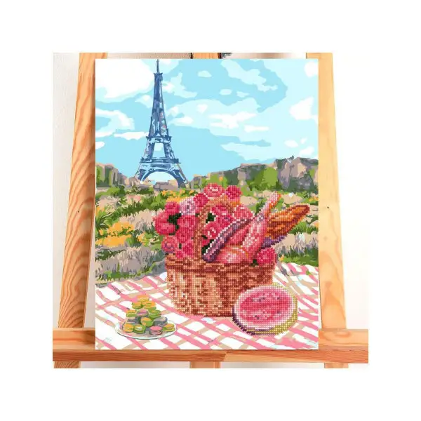 Картина по номерам с алмазной вышивкой без подрамника Пикник в Париже, 30 х 40 см