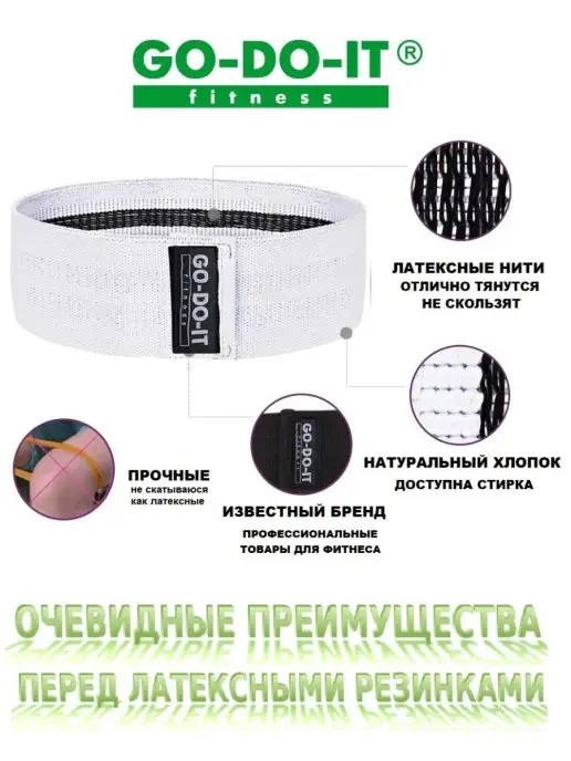 GO-DO-IT Ленточный эспандер PREMIUM, 7 см ширина, 10-15 кг нагрузка, 15 кг, фото 3