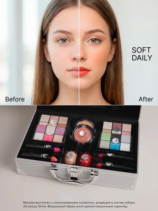 2b beauty Подарочный набор декоративной косметики для макияжа S Shine, вариант, фото 8
