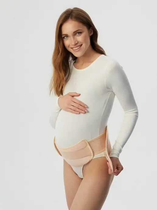 MamaLine by INTERLIN Бандаж для беременных дородовой и послеродовой, 4 в 1, бежевый, фото 6