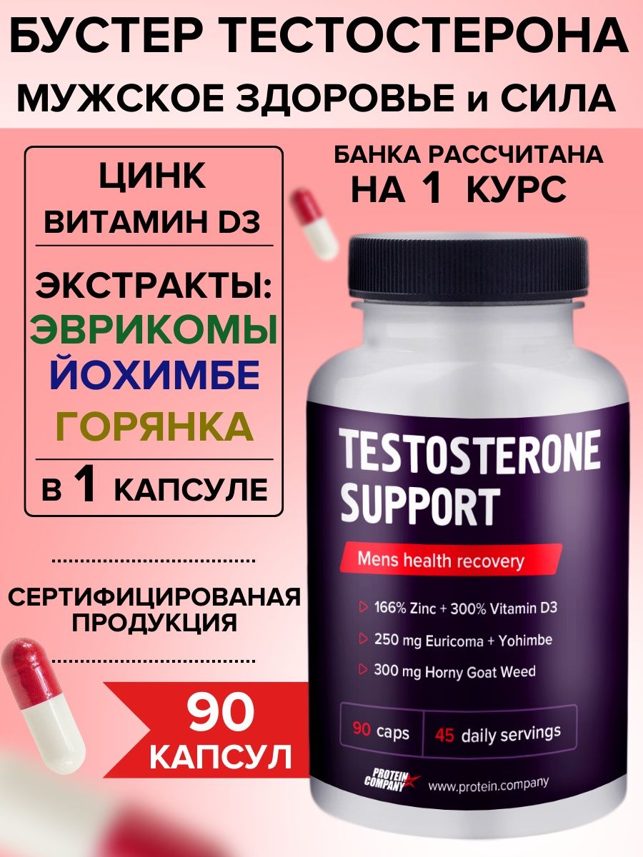 Testosterone Support Бустеры тестостерона PROTEIN.COMPANY 13508097 купить в  интернет-магазине Wildberries