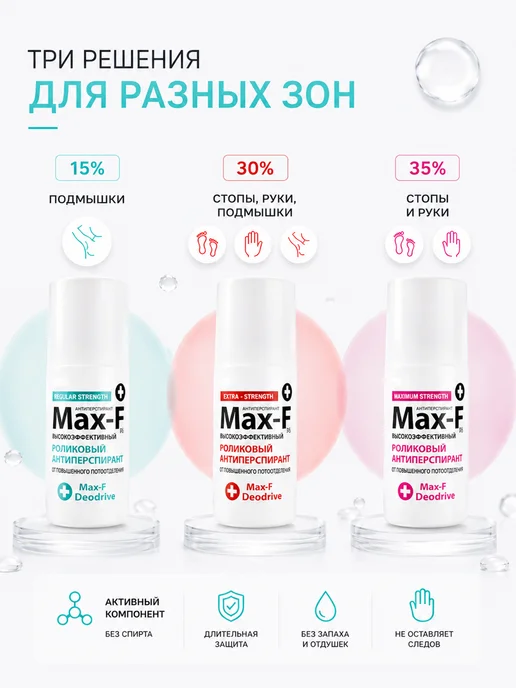 Max-F Антиперспирант REGULAR STRENGTH 15%, 50 мл, 50 мл, фото 8