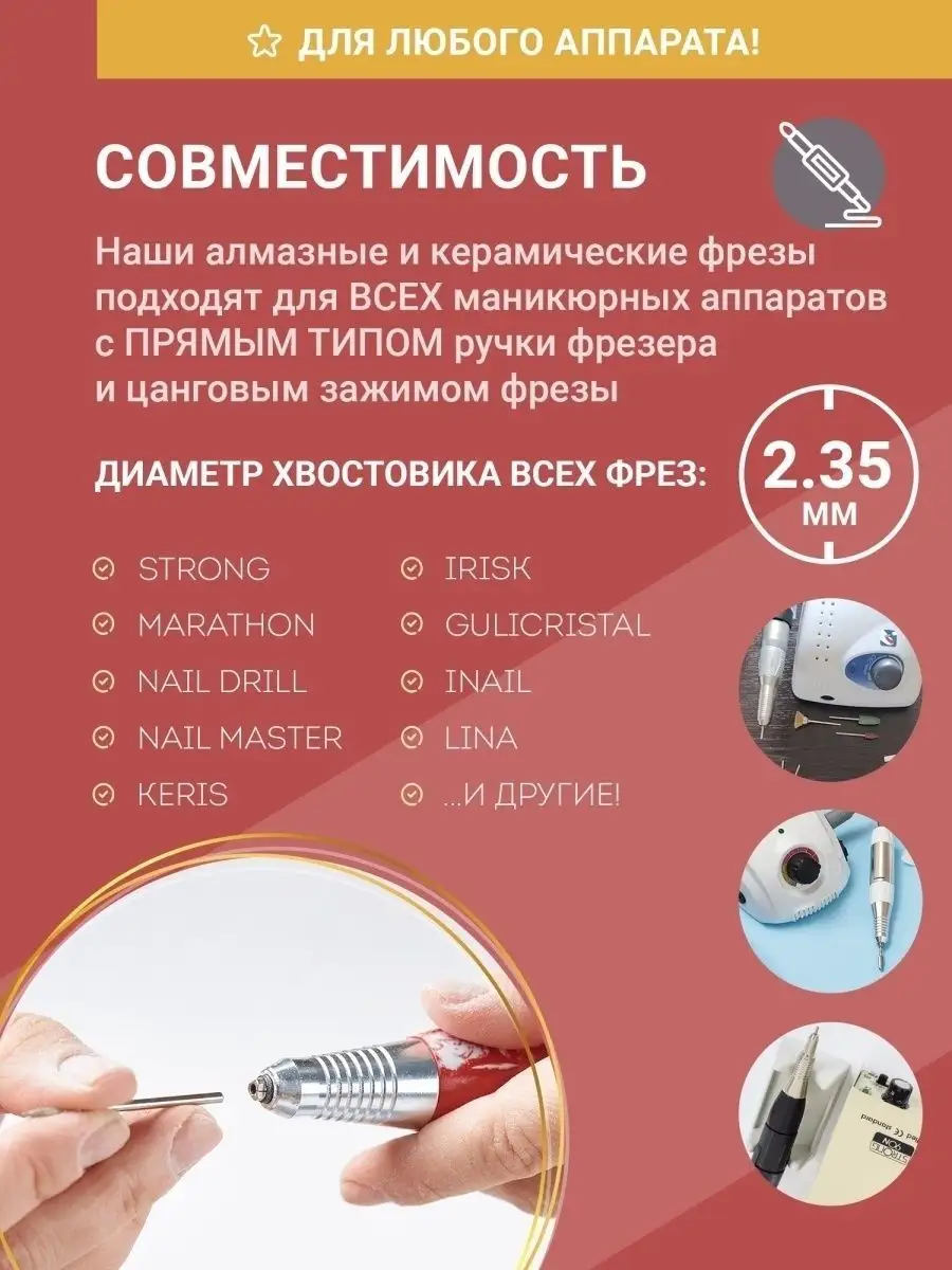 Фрезы для маникюра и педикюра Шар Astial 13536853 купить за 350 ₽ в  интернет-магазине Wildberries