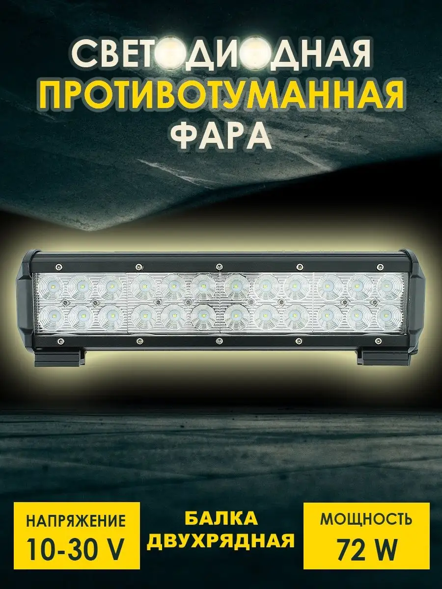 Балка панель 24LED 10-30V 72W 30x8см светодиодная AT 13581591 купить за 2  930 ₽ в интернет-магазине Wildberries