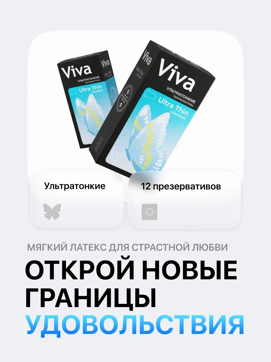 Ультратонкие презервативы со смазкой 12 штук Viva 13594358 купить за 201 ₽  в интернет-магазине Wildberries