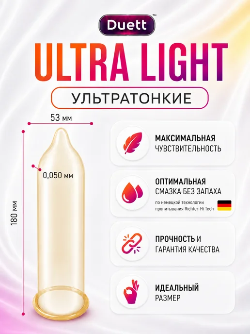 Duett Презервативы со смазкой ультратонкие 30 шт, 30 шт, фото 5