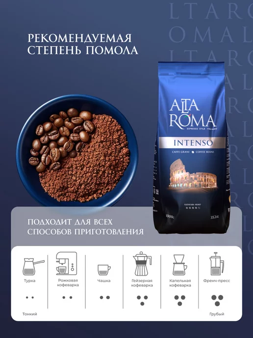 ALTA ROMA Кофе Intenso в зернах, 1кг, 1 кг, фото 4