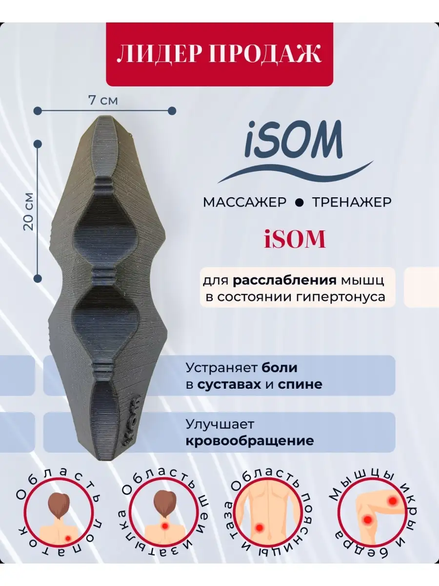 Тренажер, ортопедический массажер, нэп iSOM это Ваш остеопат -избавит от  боли в мышцах и суставах. iSOM 13650126 купить в интернет-магазине  Wildberries