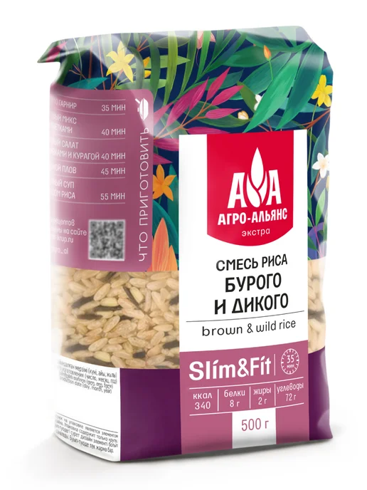 Агро-Альянс Смесь бурого и дикого риса 500г, 500 г, фото 2