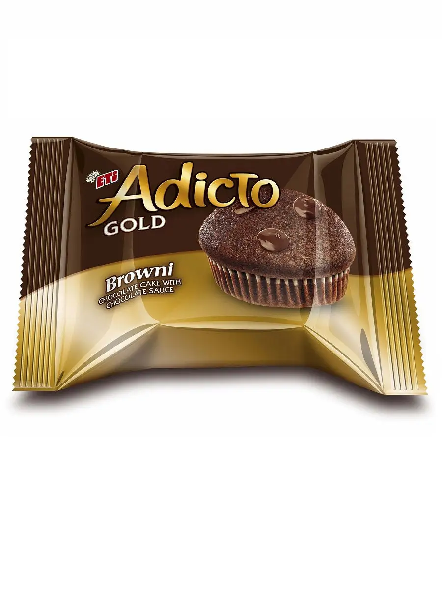 Кекс ADICTO GOLD Brauni шоколадный с шоколадным кремом, 24шт по 36г. ETI  13655915 купить в интернет-магазине Wildberries