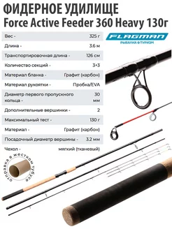 Фидерное удилище Force Active Feeder 3.6 м Heavy 130г Flagman 13665155 купить за 2 583 ₽ в интернет-магазине Wildberries