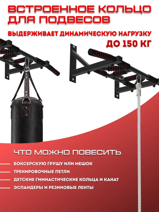 Sportlim Турник настенный разборный "Мультихват" с 4-мя хватами, черный, фото 5
