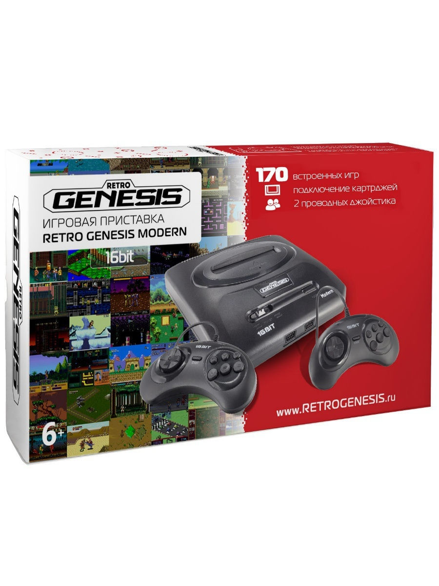 Игровая приставка Sega Modern + 170 игр + 2 джойстика Retro Genesis  13678693 купить в интернет-магазине Wildberries