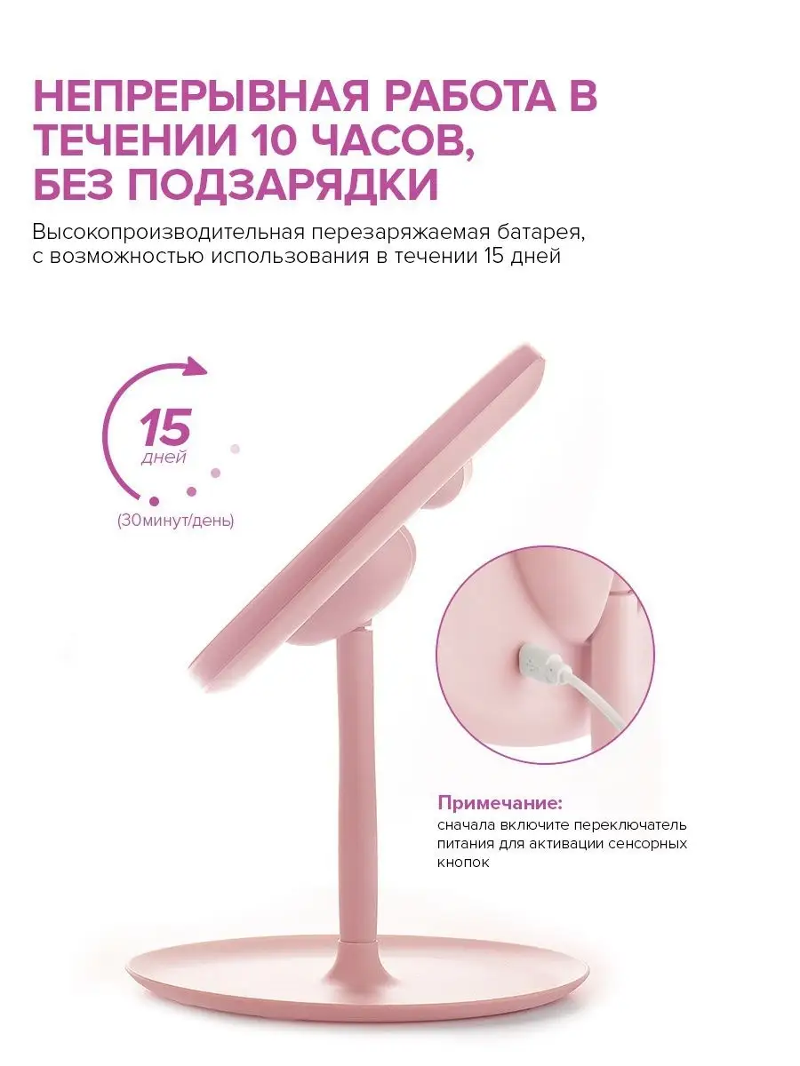 Зеркало косметическое с подсветкой со штативом Smartdecs 13687067 купить в  интернет-магазине Wildberries