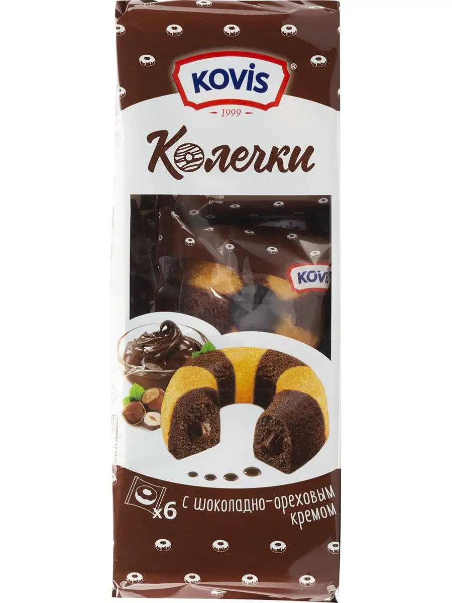 Kovis /колечки с шоколадно-ореховым кремом, 240 гр KOVIS 13690919 купить в  интернет-магазине Wildberries