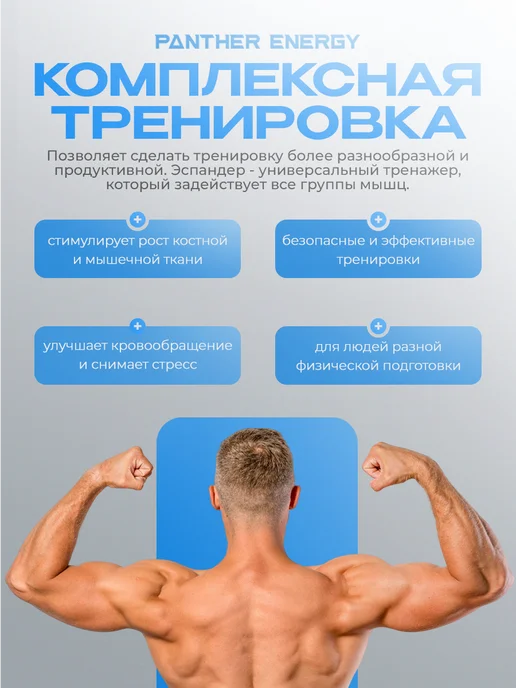 PANTERA ENERGY Борцовская резина 3м. Трубчатый жгут спортивный 3м, 3 м, 3 м, фото 2