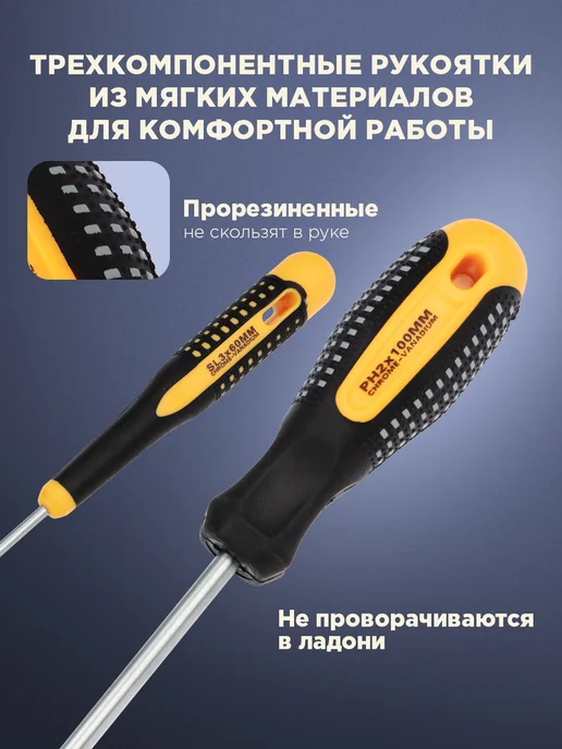 REXANT Набор отверток в чехле 8 штук для дома, черный, фото 2