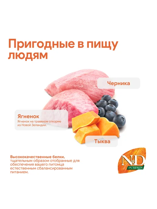 Сухой корм Farmina Черникой Ты… для собак, мелкие, ягненок, 0,818 кг, фото 4