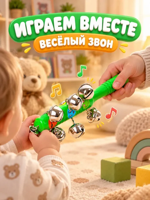Лесная Мастерская Музыкальная детская игрушка Погремушка, красный, фото 5