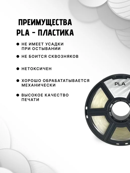 НИТ Пластик для 3D принтера PLA 1.75 мм 1 кг натуральный, 1 кг, фото 3