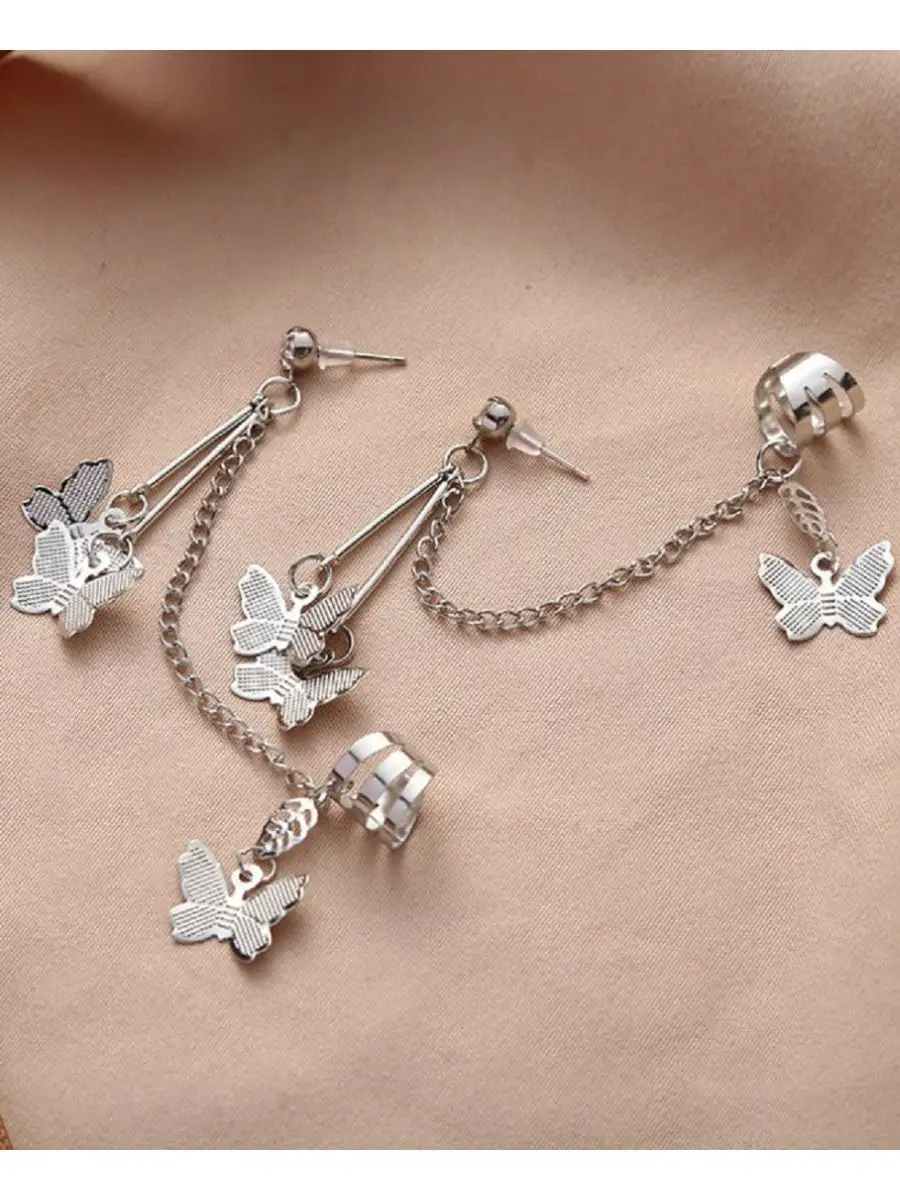 Серьги каффы бижутерия-бабочки The-Jeweller купить в интернет-магазине ...