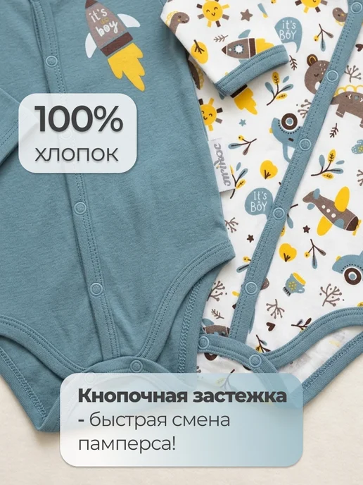 Эскимо. Бодики для новорожденных с длинным рукавом 2 шт, 2 шт, фото 2
