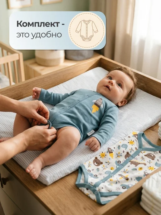 Эскимо. Бодики для новорожденных с длинным рукавом 2 шт, 2 шт, фото 5