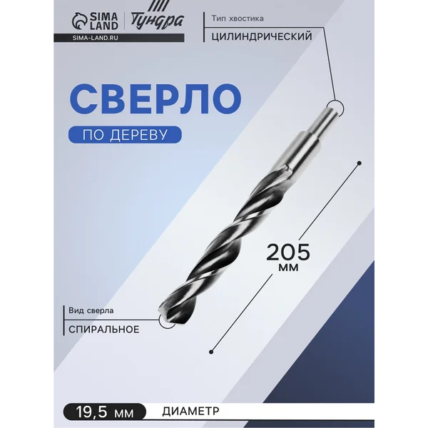 Сверло по металлу HSS 19.5 х 205мм