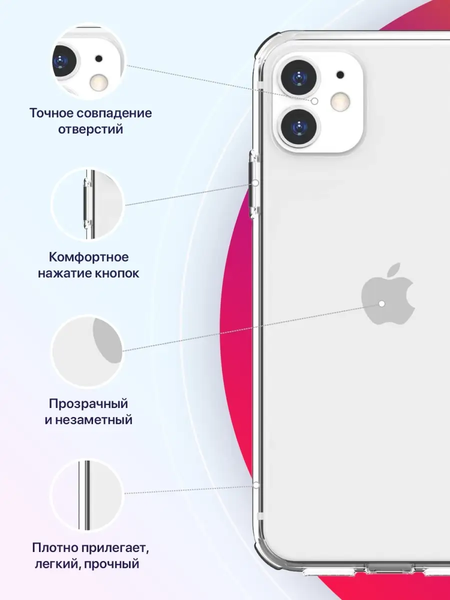 Прозрачный чехол на айфон 11, iPhone 11 HODEK 13821133 купить в  интернет-магазине Wildberries