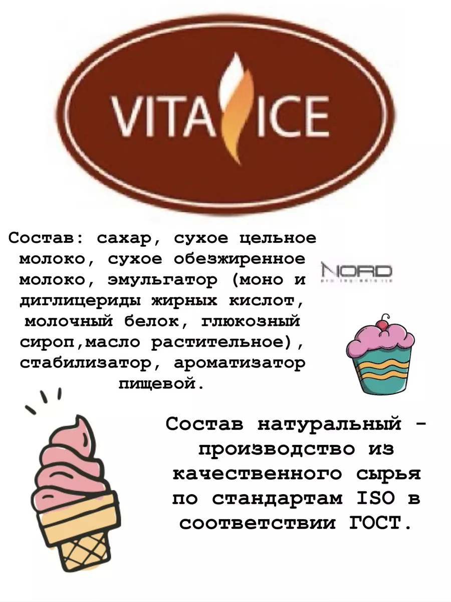 Смесь для молочного коктейля и мороженого Премиум 1кг Vita_Ice 13837596  купить за 984 ₽ в интернет-магазине Wildberries