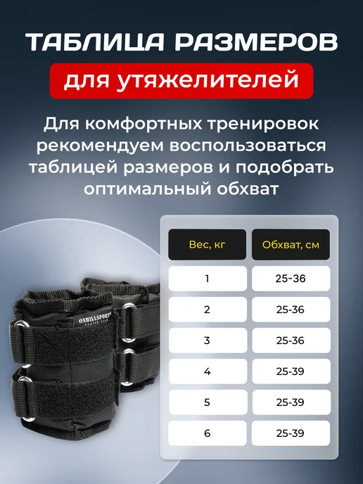 ONHILLSPORT Утяжелители для ног и рук, 2x4 кг, 2x4, 4 кг, фото 5