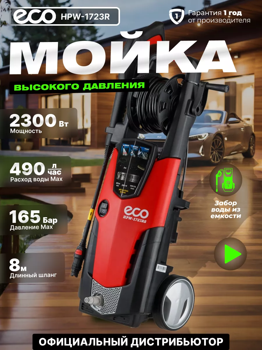 Мойка высокого давления для автомобиля HPW-1723RS ECO 13908520 купить за 15  950 ₽ в интернет-магазине Wildberries