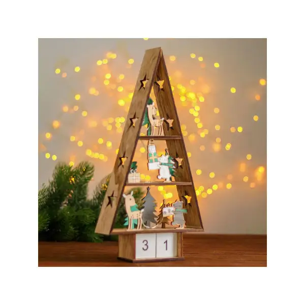 Новогодний декор с подсветкой Новогодняя елочка и календарь