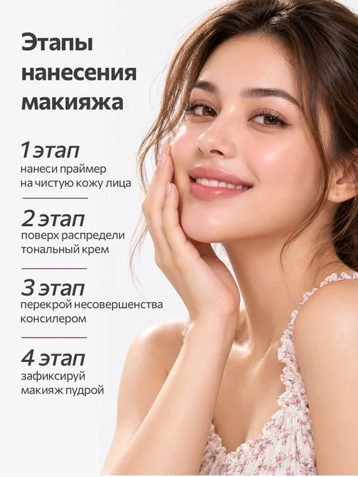 LANDA BRANDA База под макияж, подсвечивающая основа, праймер для лица 3в1, розовый, фото 5