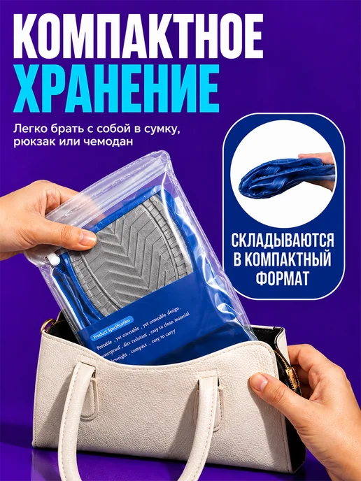 Дождевики для обуви многоразовые от дождя синие, синий, фото 6