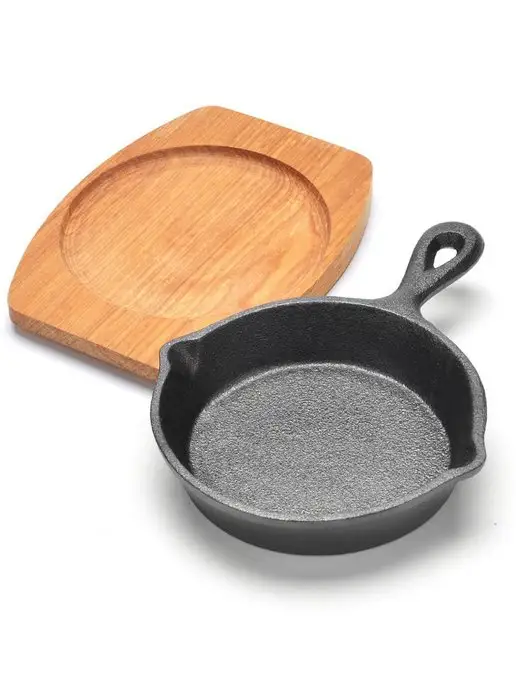 Сковорода чугунная 13,5 см на подставке - фото 11