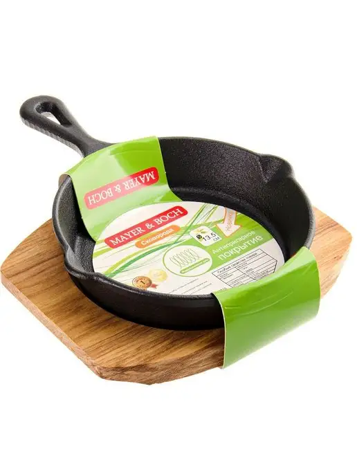 Сковорода чугунная 13,5 см на подставке - фото 16