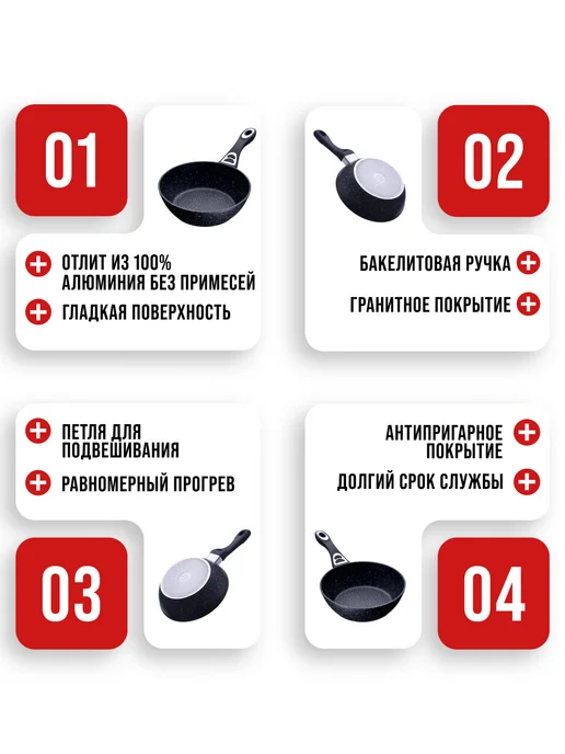 Сковорода-сотейник 24см - фото 12