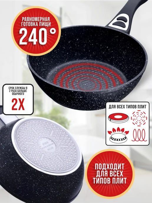 Сковорода-сотейник 24см - фото 4