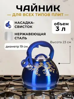 Чайник со свистком для плиты 3 л