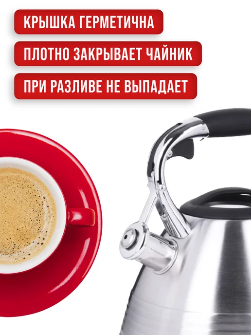 Чайник со свистком для плиты 3 л - фото 9