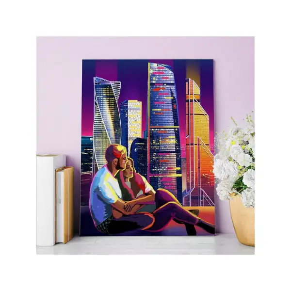 Алмазная вышивка с частичным заполнением "Влюблённая пара"