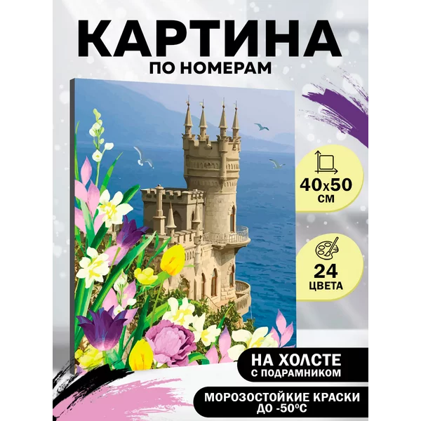 Картина по номерам на холсте с подрамником "Замок" 40*50 см
