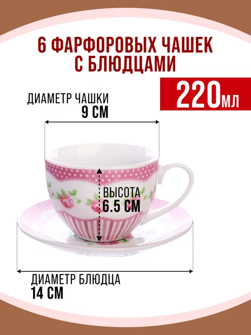 Чайный сервиз на 6 персон 220 мл - фото 2