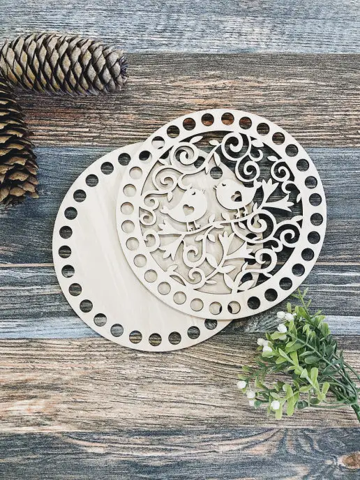 itowndecor Донышки для вязания корзинки 15см, комплект с крышкой, бежевый, фото 3