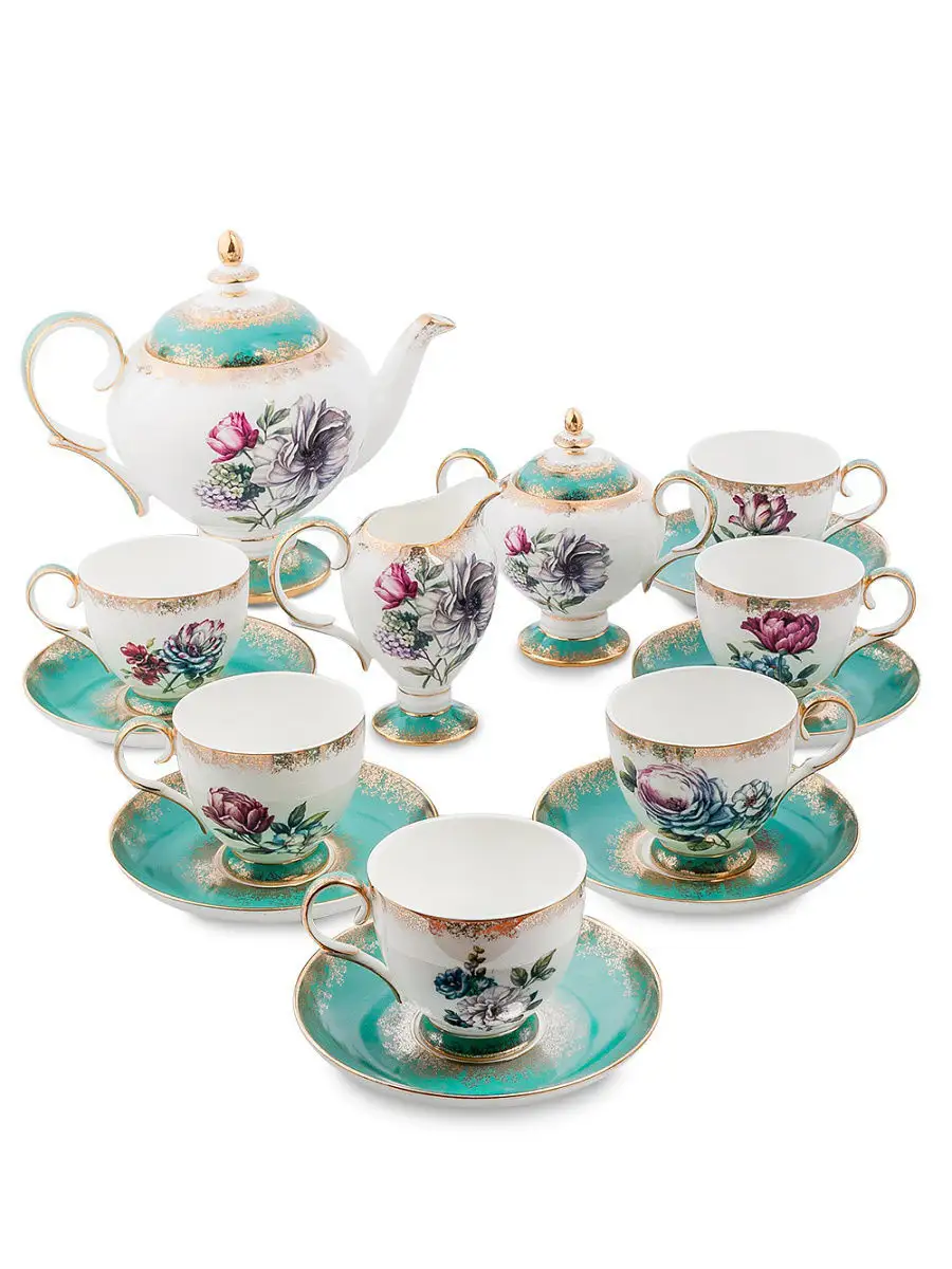 Чайный сервиз на 6 персон Цветок Неаполя Pavone Bone China 1418735 купить за 22 244 ₽ в интернет-магазине Wildberries