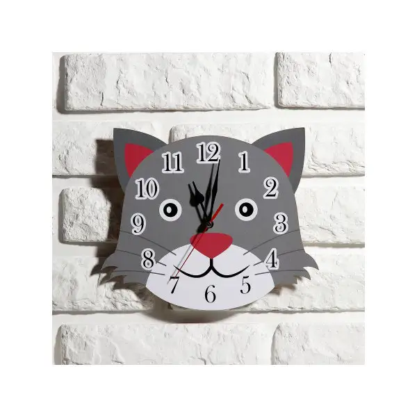 Часы настенные Детские, «Кот», 24 см