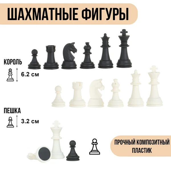 Шахматные фигуры чёрно-белые в пакете